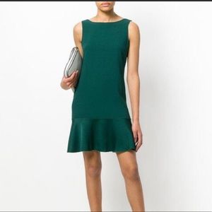 Theory Flirty Flare Dress Bright Hunter 8 MSRP$355